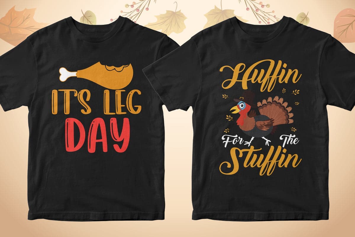 Thanksgiving 50 Editable T-shirt Designs Bundle Part 1