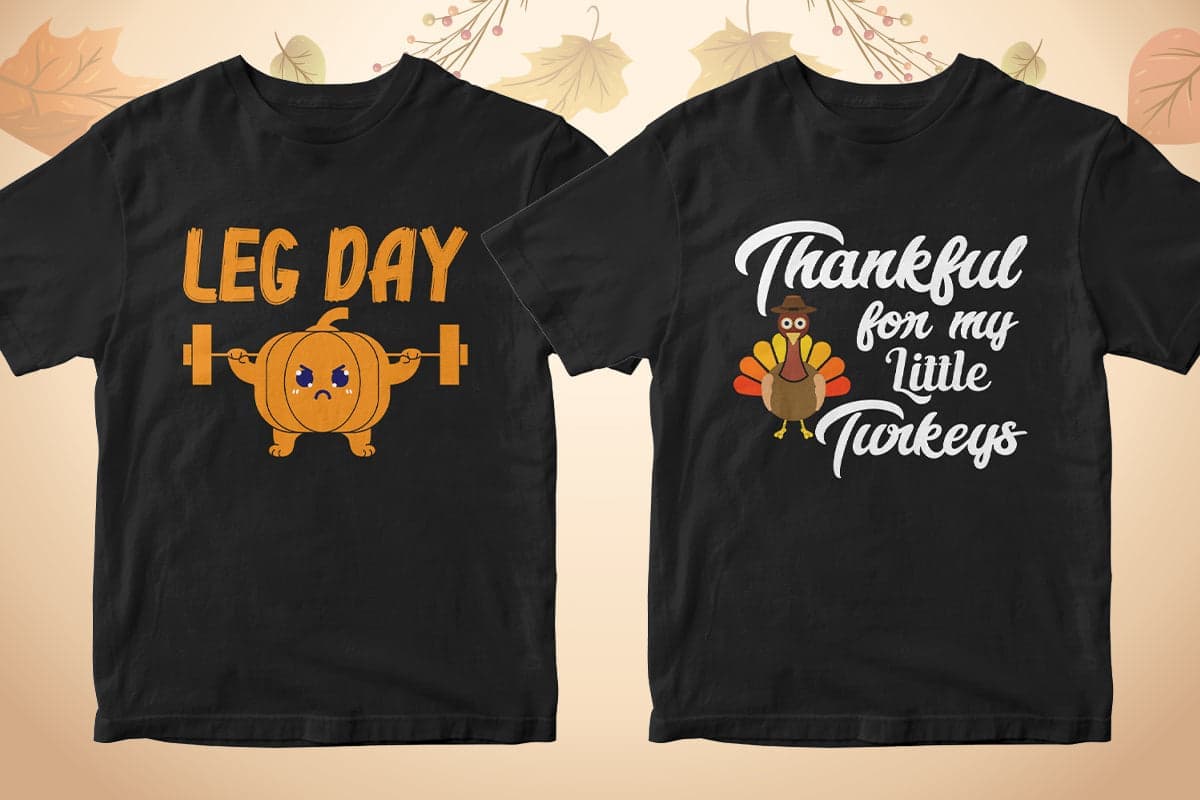 Thanksgiving 50 Editable T-shirt Designs Bundle Part 1