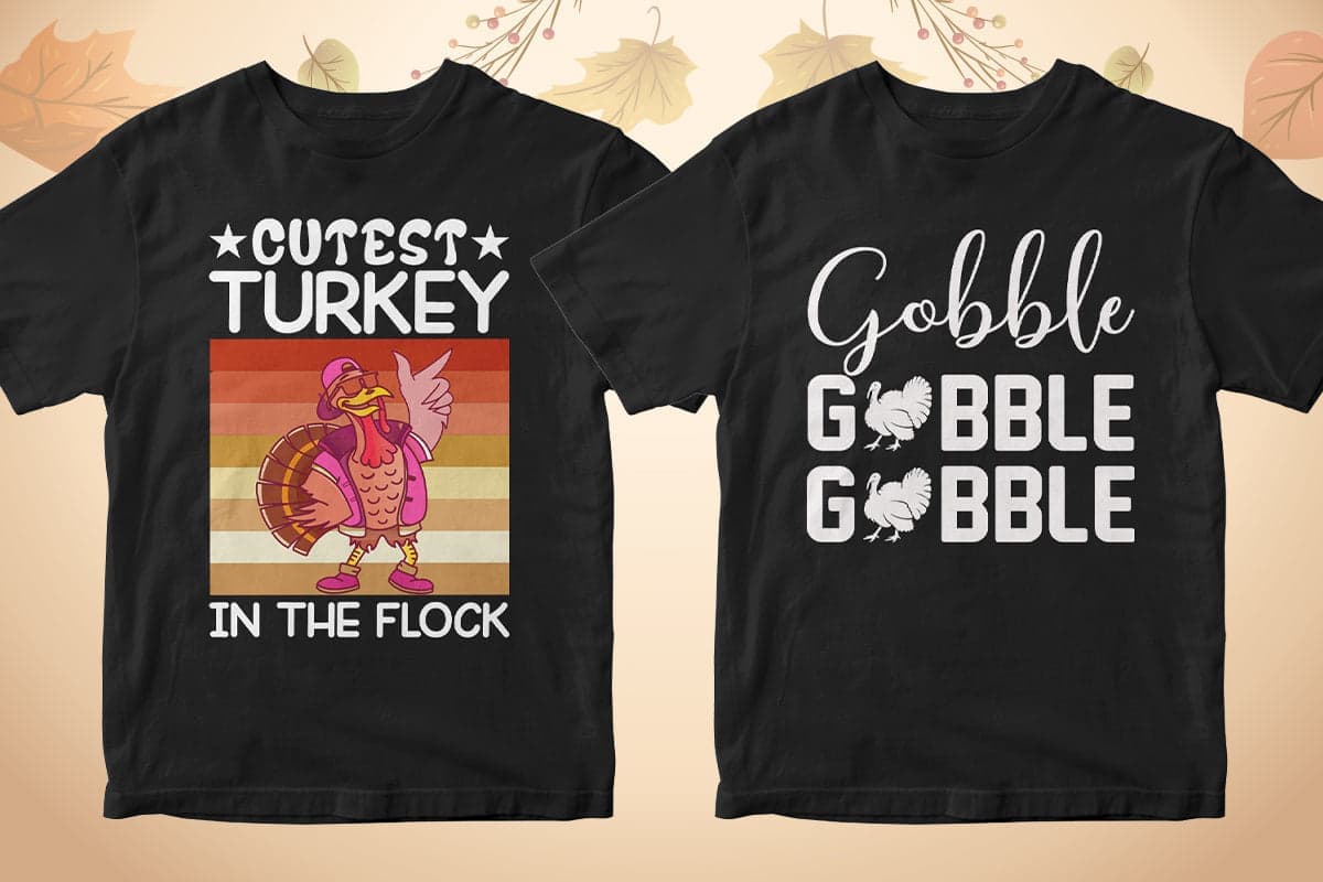 Thanksgiving 50 Editable T-shirt Designs Bundle Part 1