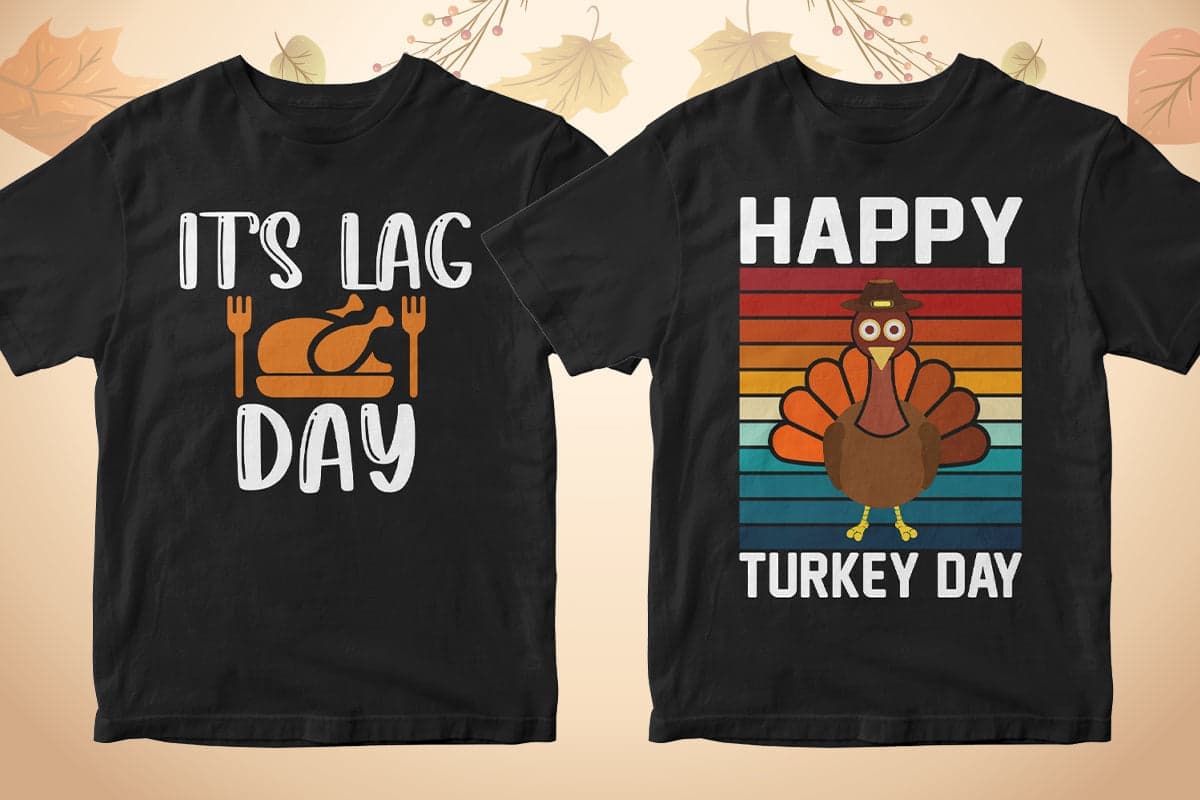 Thanksgiving 50 Editable T-shirt Designs Bundle Part 1