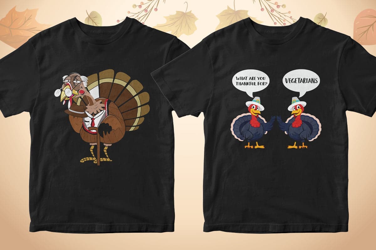 Thanksgiving 50 Editable T-shirt Designs Bundle Part 1