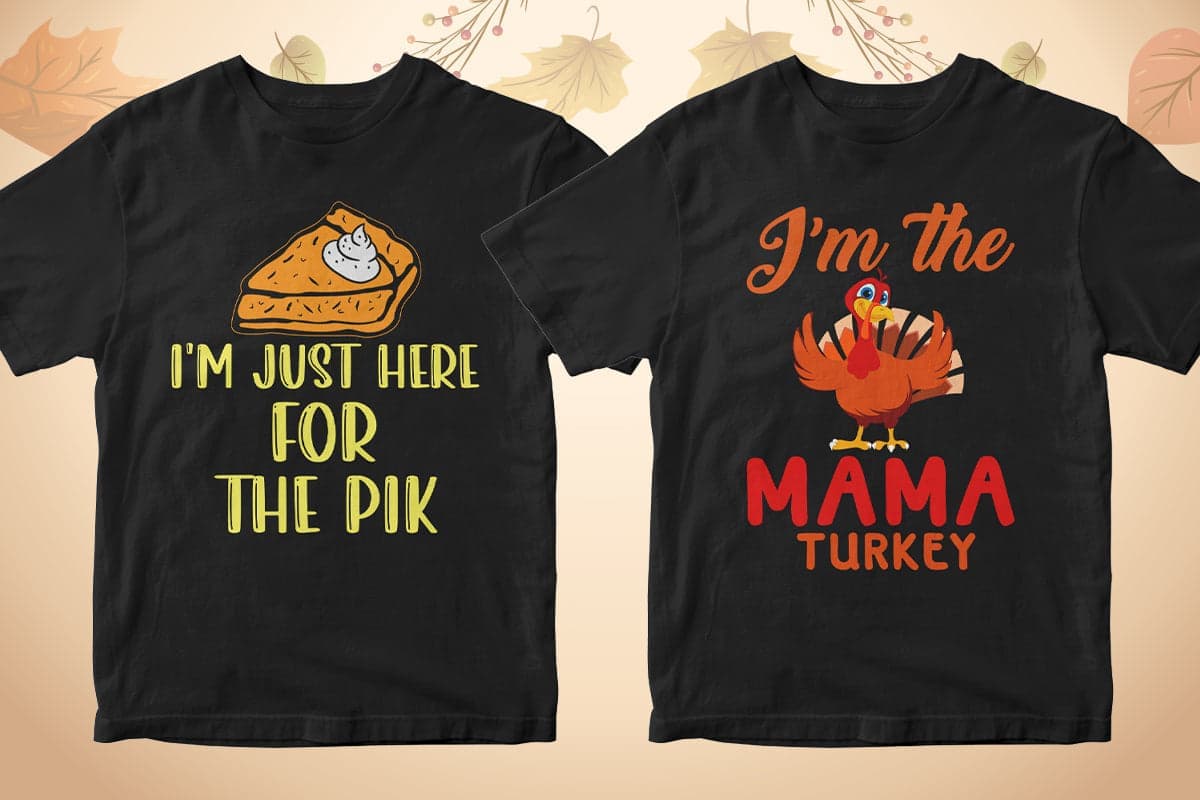 Thanksgiving 50 Editable T-shirt Designs Bundle Part 1