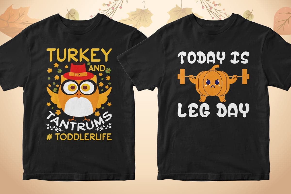 Thanksgiving 50 Editable T-shirt Designs Bundle Part 1