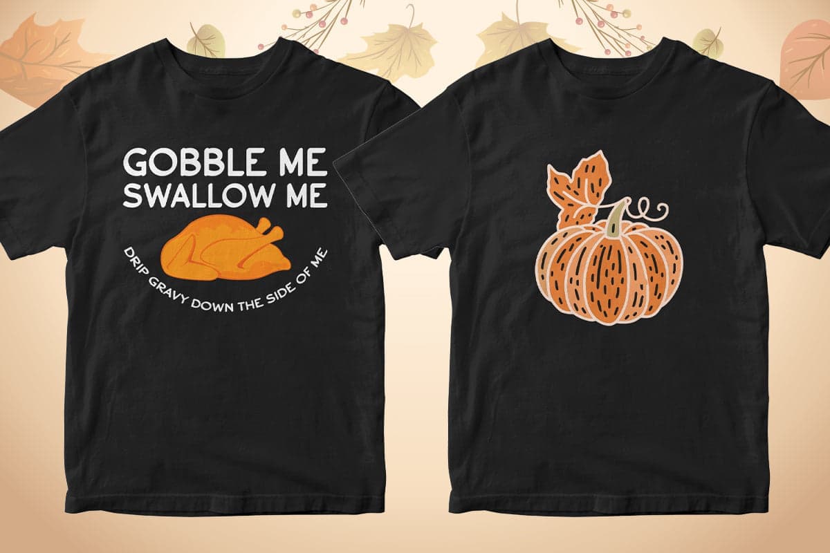 Thanksgiving 50 Editable T-shirt Designs Bundle Part 1