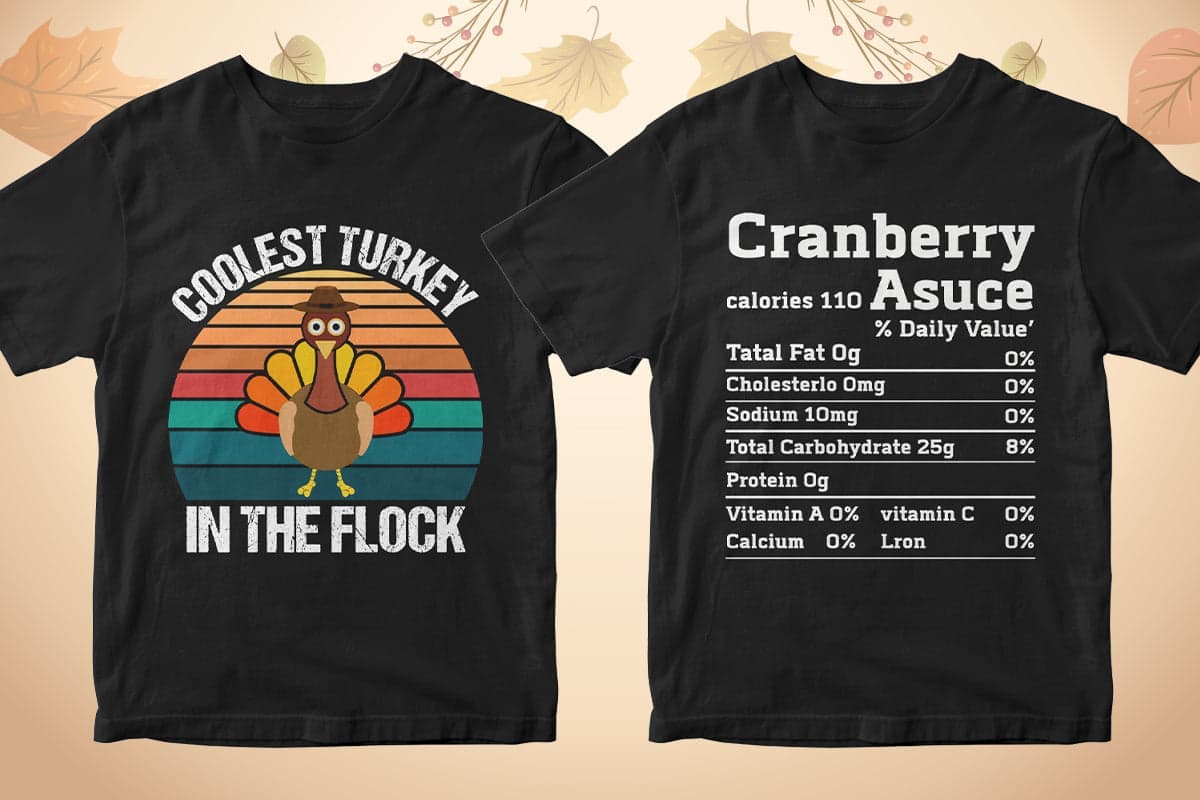 Thanksgiving 50 Editable T-shirt Designs Bundle Part 1