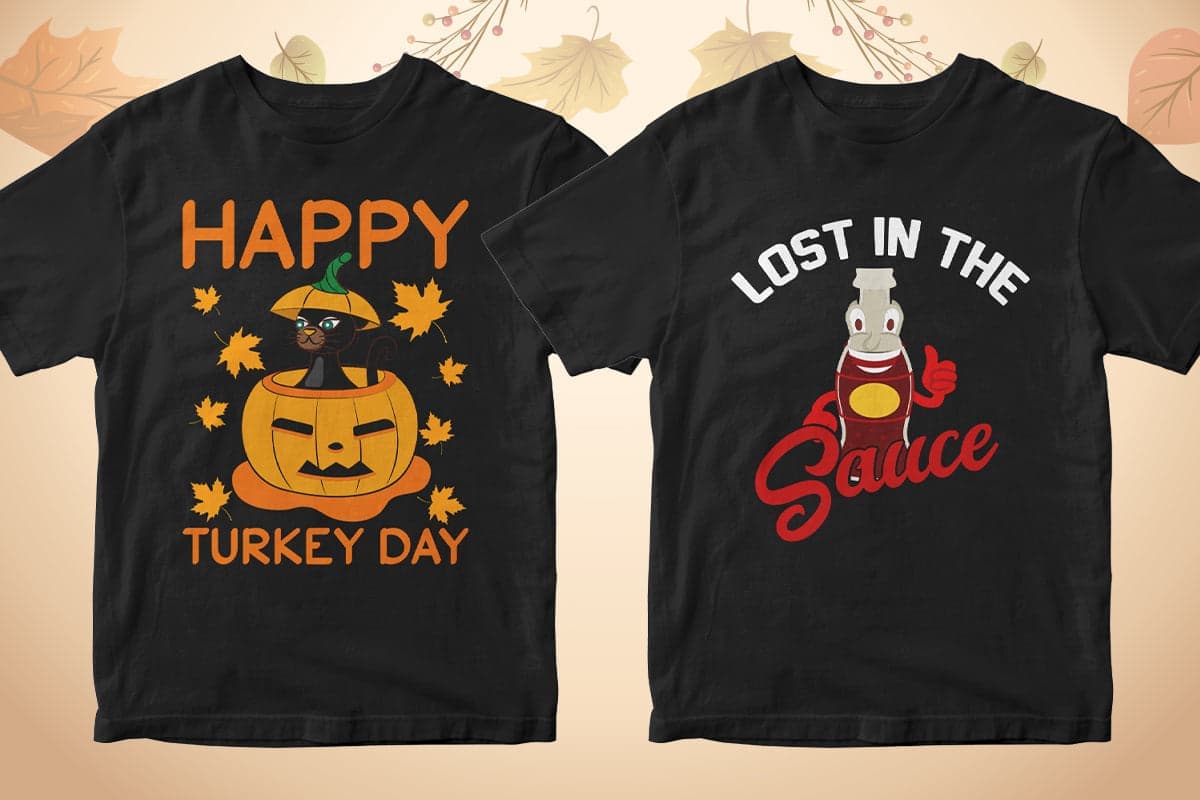 Thanksgiving 50 Editable T-shirt Designs Bundle Part 1