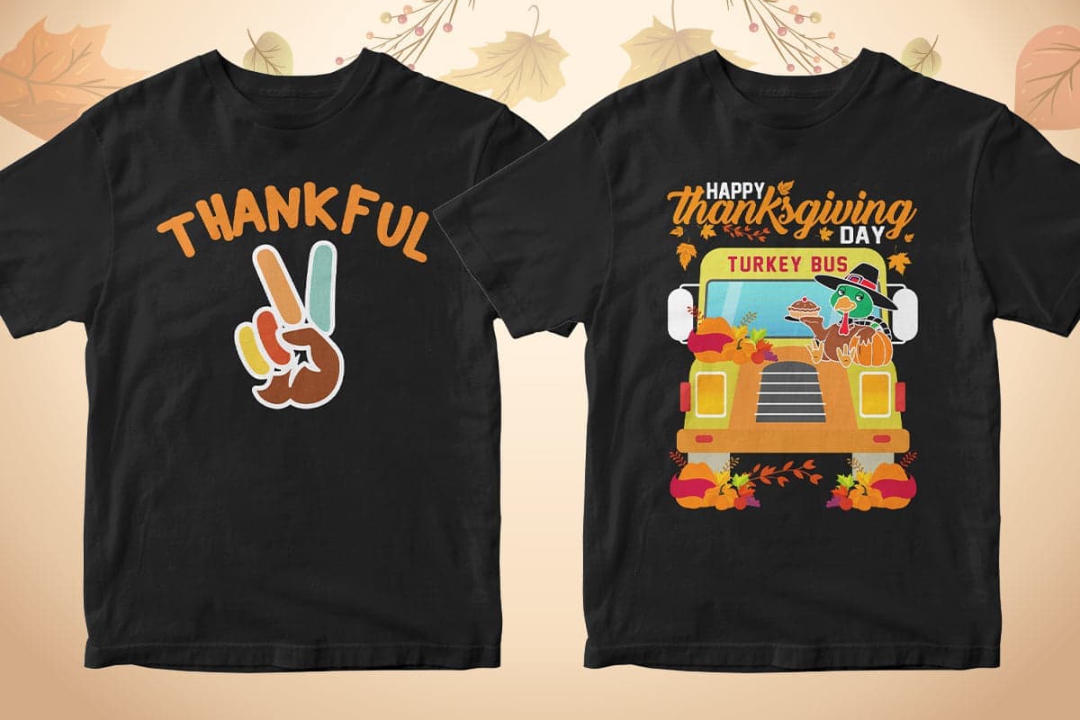 Thanksgiving 50 Editable T-shirt Designs Bundle Part 1