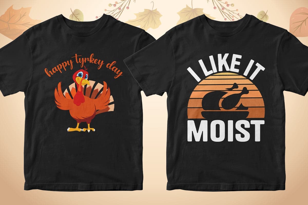 Thanksgiving 50 Editable T-shirt Designs Bundle Part 1