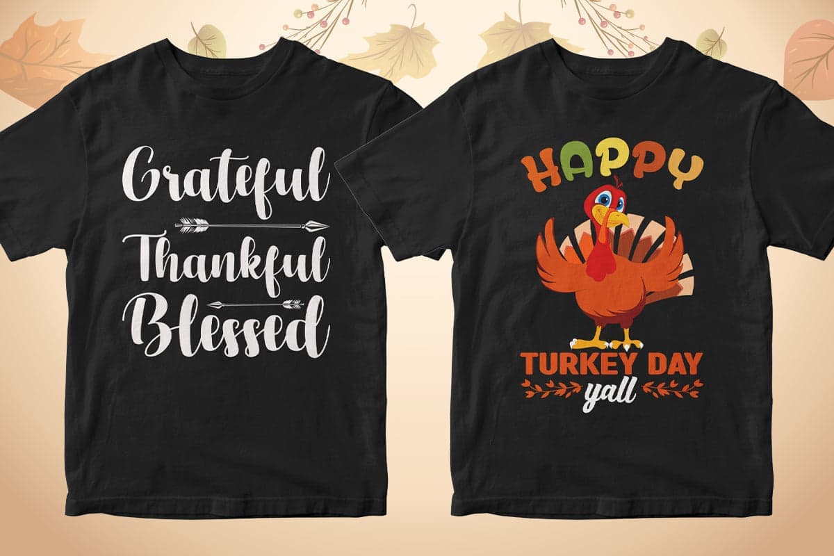 Thanksgiving 50 Editable T-shirt Designs Bundle Part 1