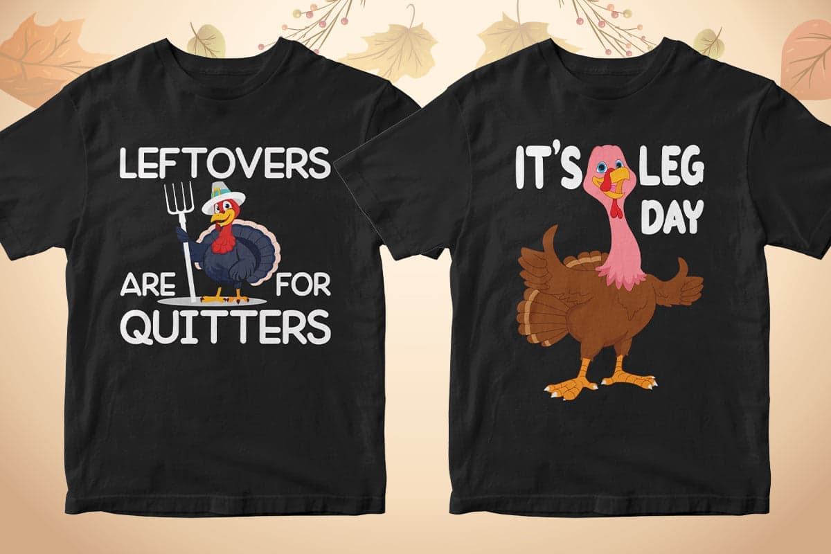 Thanksgiving 50 Editable T-shirt Designs Bundle Part 1