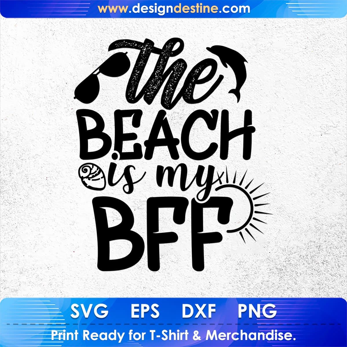The Beach Is My Happy BFF Summer Beach T shirt Design In Png Svg Cutting Printable Files