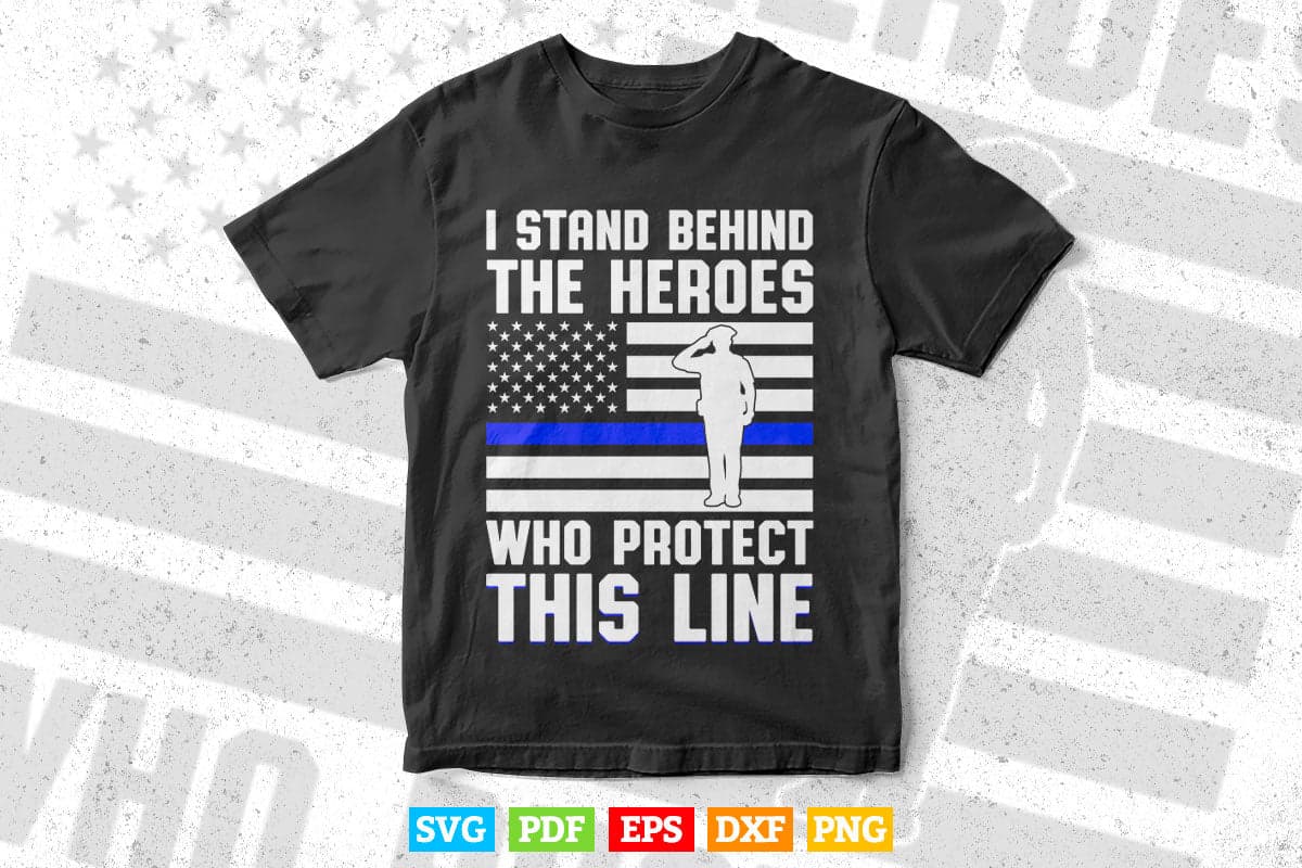 Thin Blue Line Shirt Police Flag Hero American Flag Svg Cricut Files.
