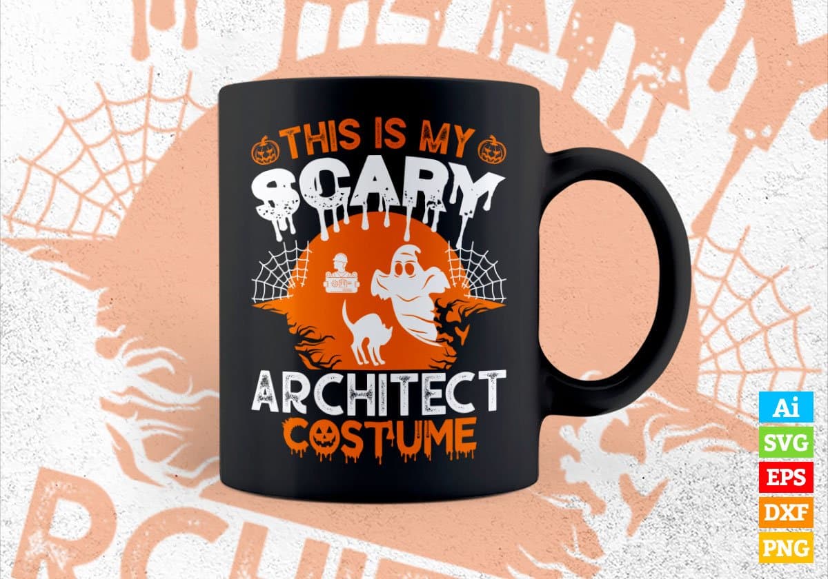 This Is My Scary Architect Costume Happy Halloween Editable Vector T-shirt Designs Ai Svg Files