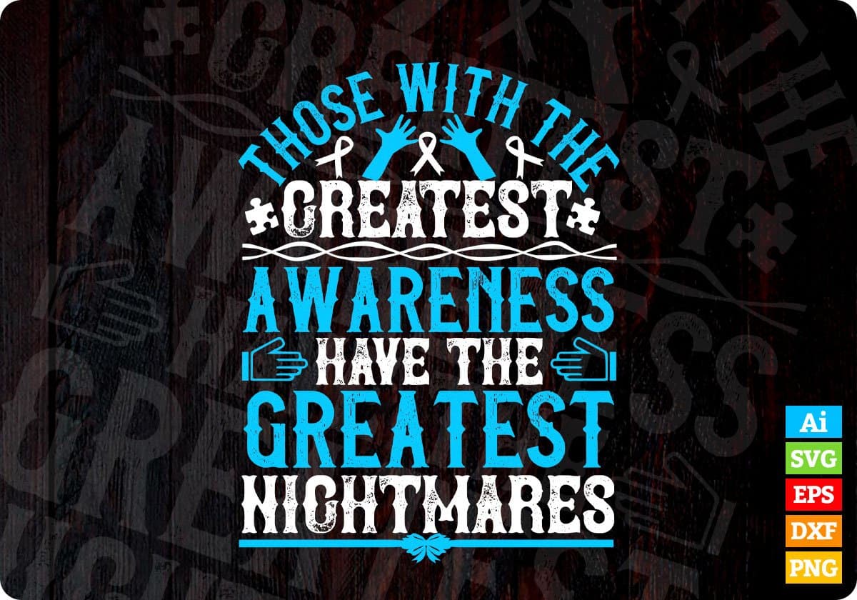 Those With The Greatest Awareness Have The Greatest Nightmares Editable T shirt Design In Ai Svg Files