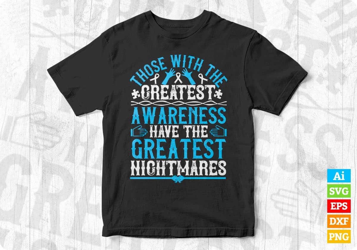 Those With The Greatest Awareness Have The Greatest Nightmares Editable T shirt Design In Ai Svg Files