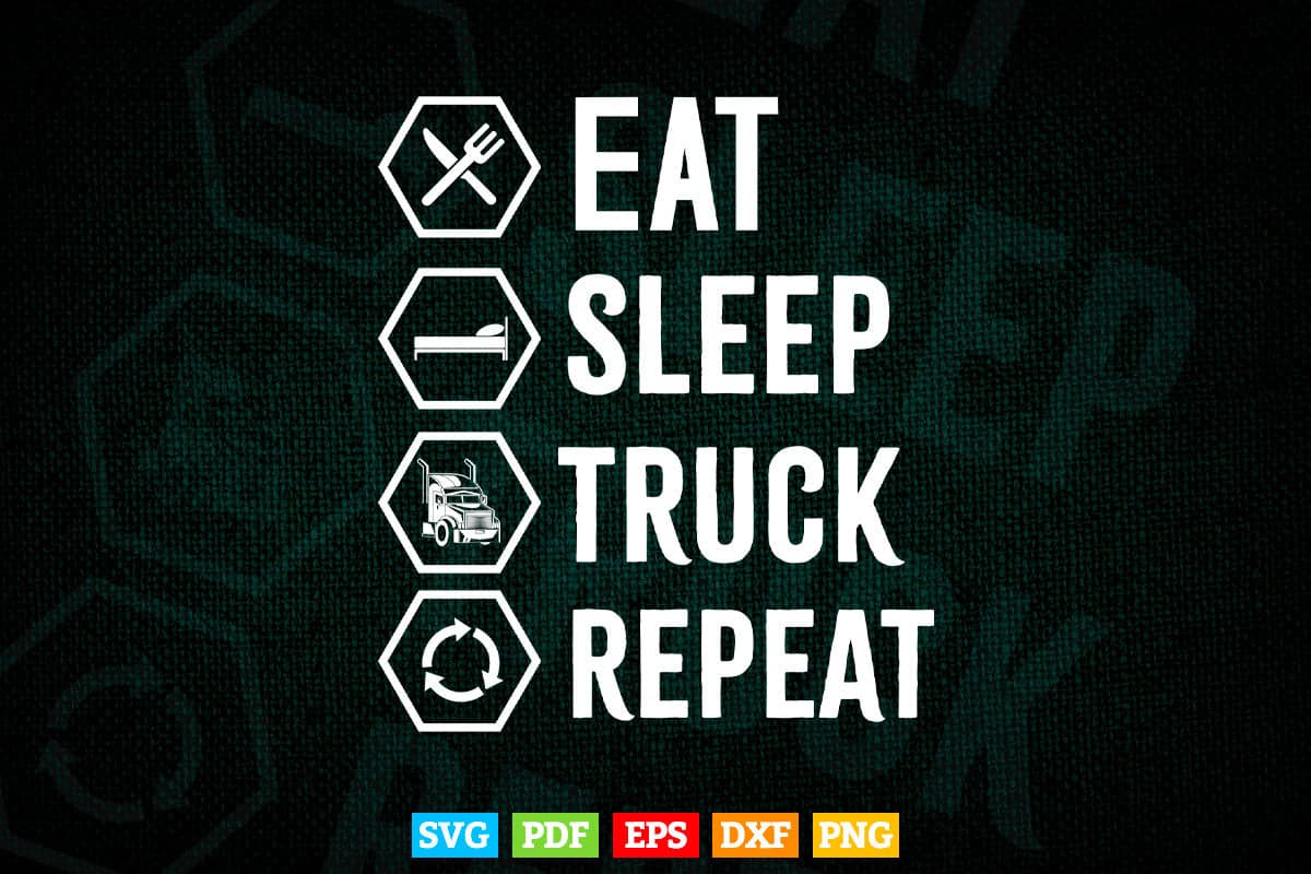 Eat, sleep, drive icons - trucker Stock Photo - Alamy