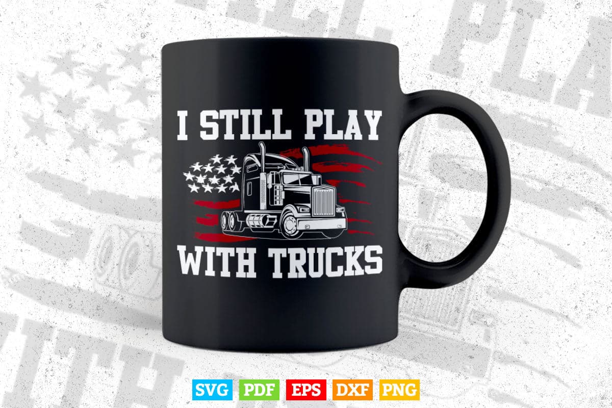 Trucks Drivers Truck Trucker American Flag Vector T shirt Design Svg Png Files