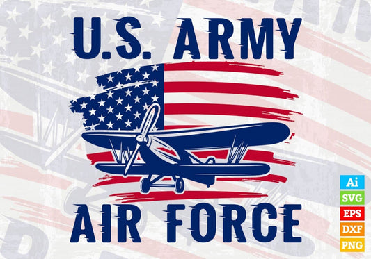 UA Flag Army Air Force Editable Vector T shirt Designs In Svg Png Printable Files