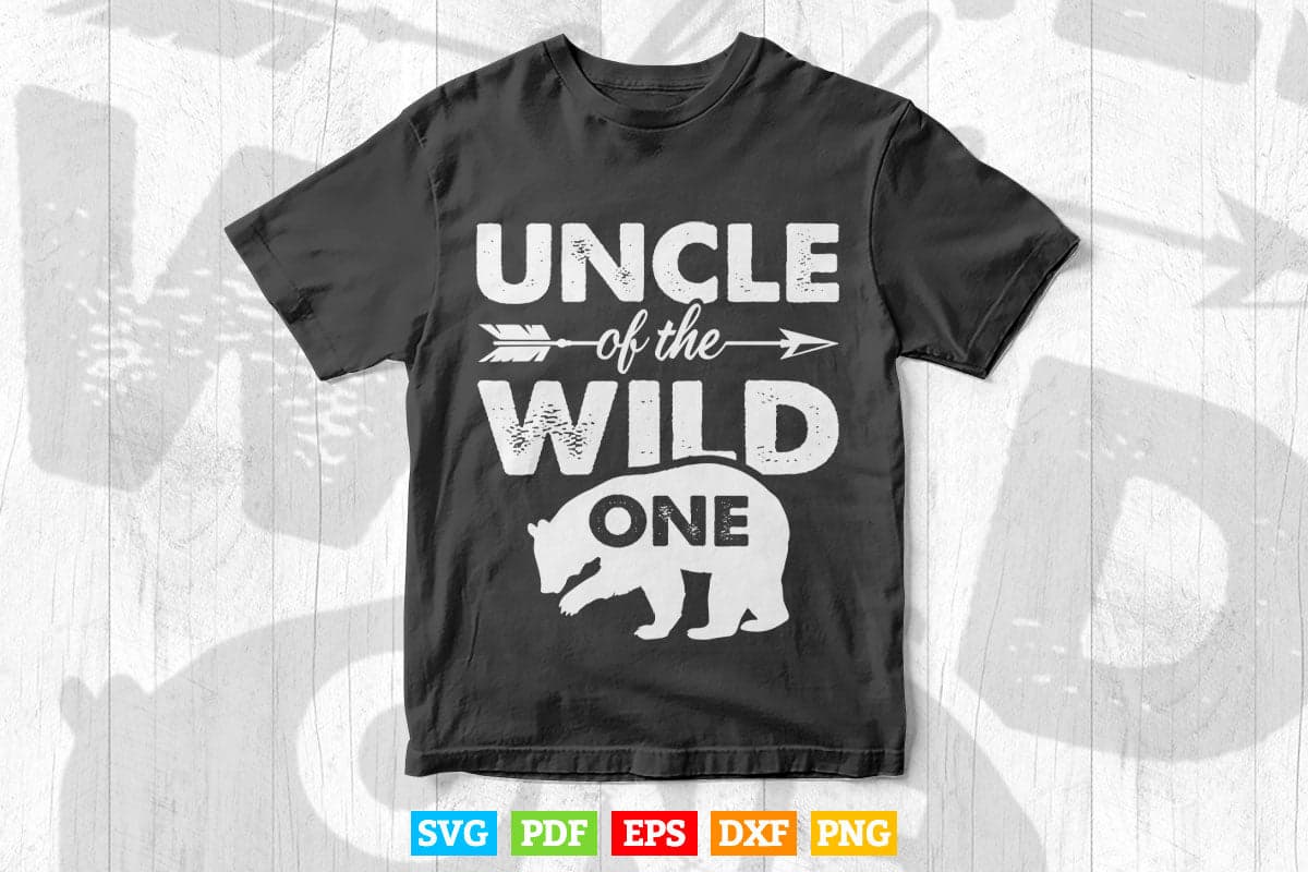 Uncle of the Wild One Bear Svg Png Cut Files.