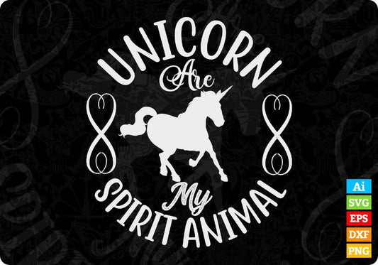 Unicorn Are My Spirit Animal T shirt Design In Svg Png Cutting Printable Files