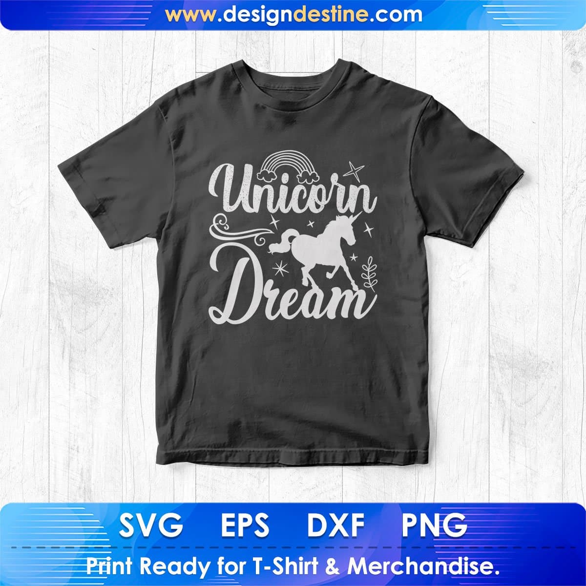 Unicorn Dream Animal T shirt Design In Svg Png Cutting Printable Files
