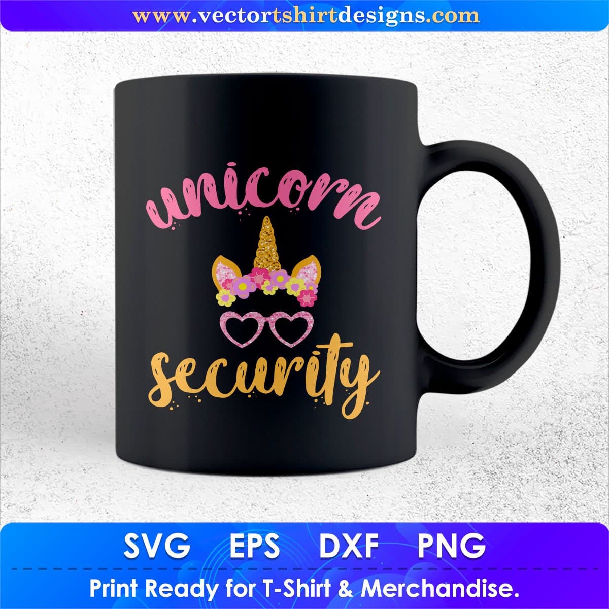 Unicorn Security Animal Vector T shirt Design In Svg Png Printable Files