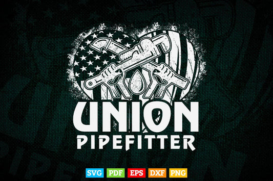 Union Pipefitter Plumber Plumbing USA Flag Pipe Fitter Svg Png Cut Files.