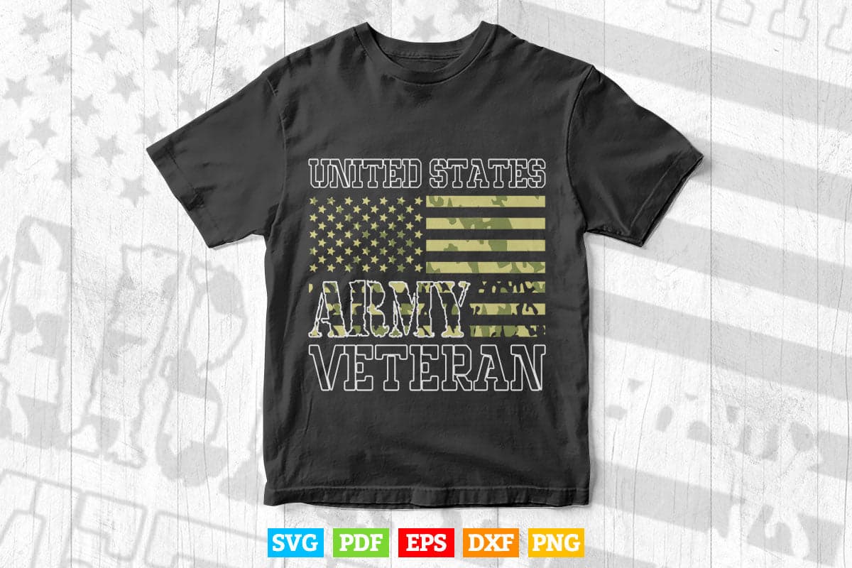 United State Army Veteran Usa Flag Svg Png Cut Files.