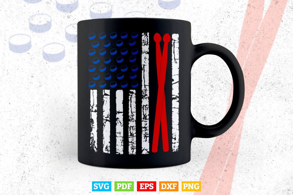 USA Flag Cool Drummer Art For Men Women Drumming Percussion Drumstick Svg T shirt