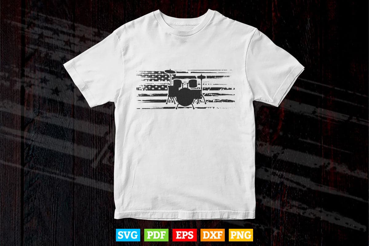 USA Flag Funny Drummer Life Svg Cut Files.