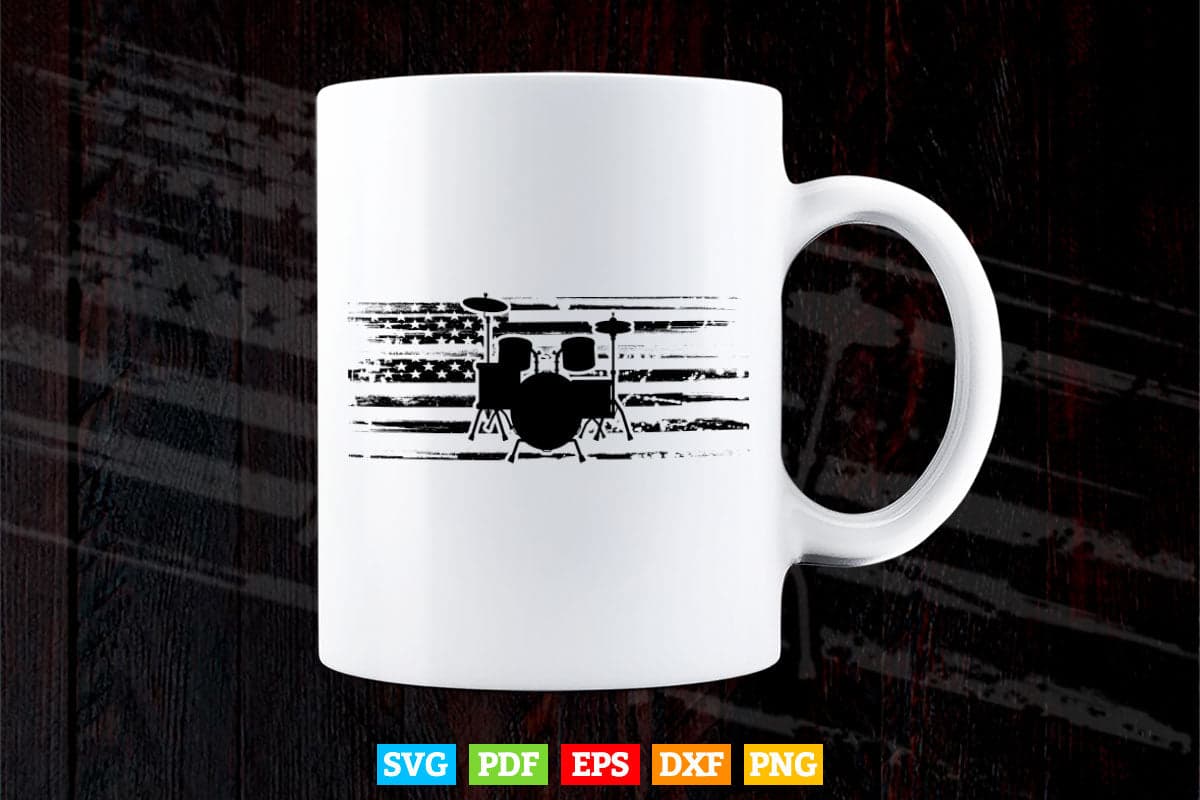 USA Flag Funny Drummer Life Svg Cut Files.