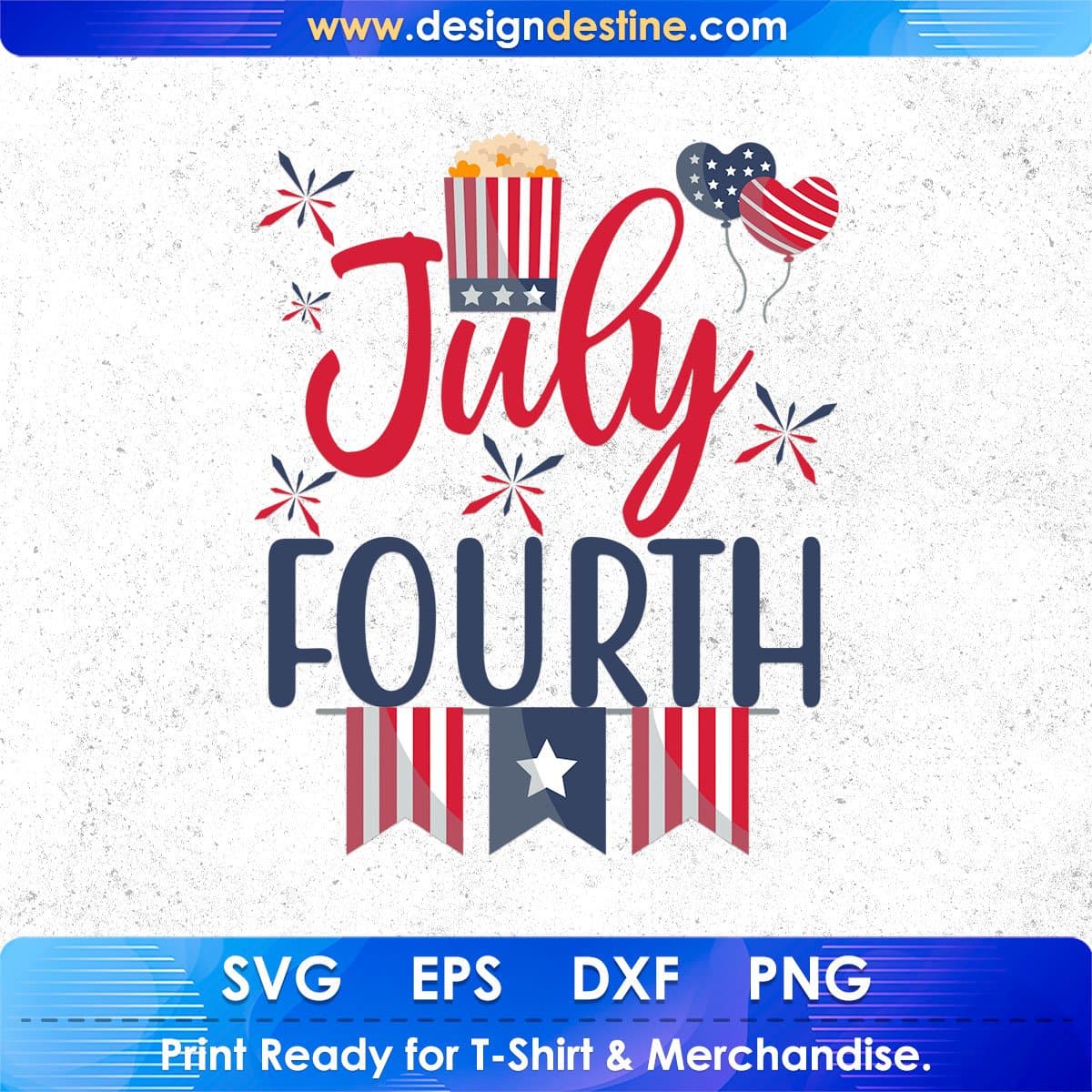 USA Flag With July Fourth T shirt Design In Svg Png Cutting Printable Files