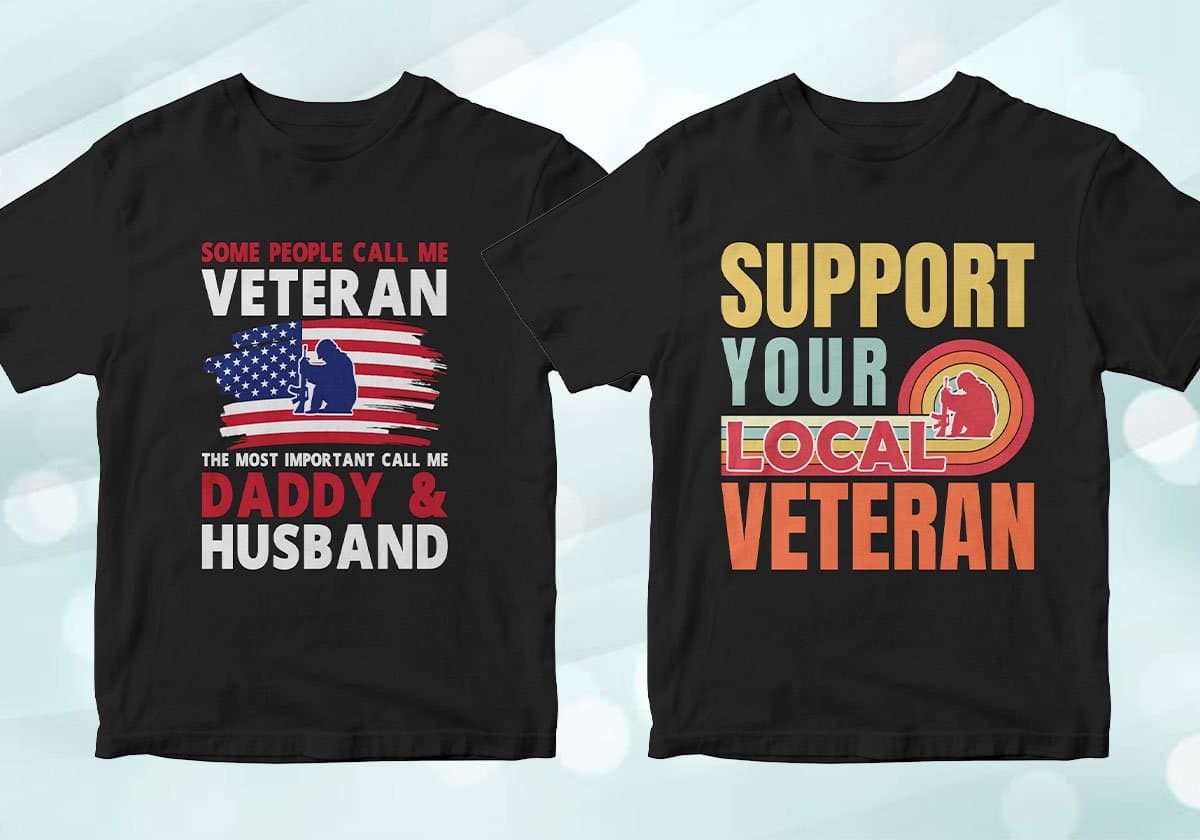 Veteran 25 Editable T-shirt Designs Bundle