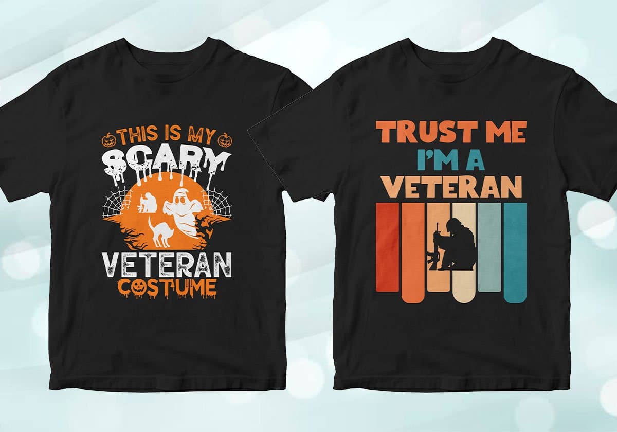 Veteran 25 Editable T-shirt Designs Bundle