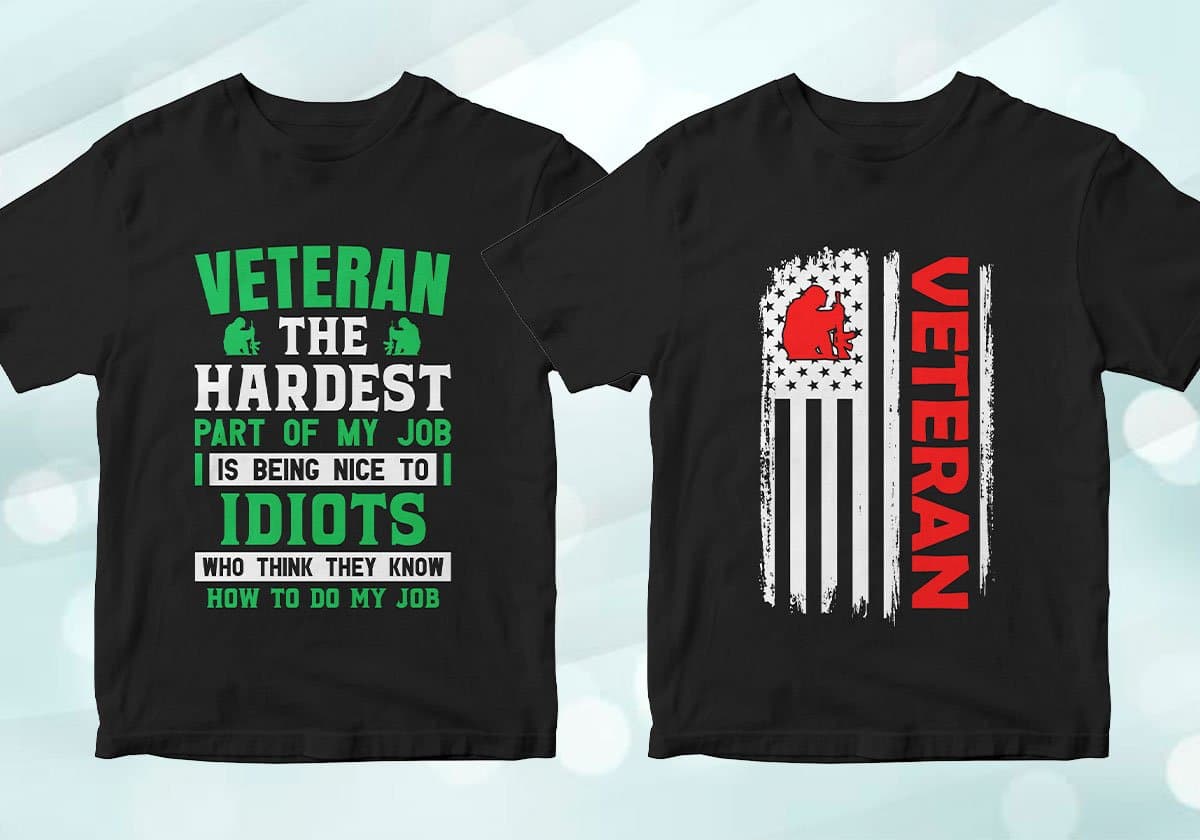 Veteran 25 Editable T-shirt Designs Bundle