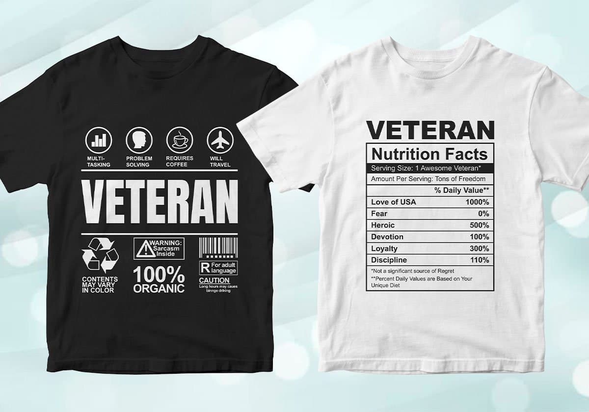 Veteran 25 Editable T-shirt Designs Bundle