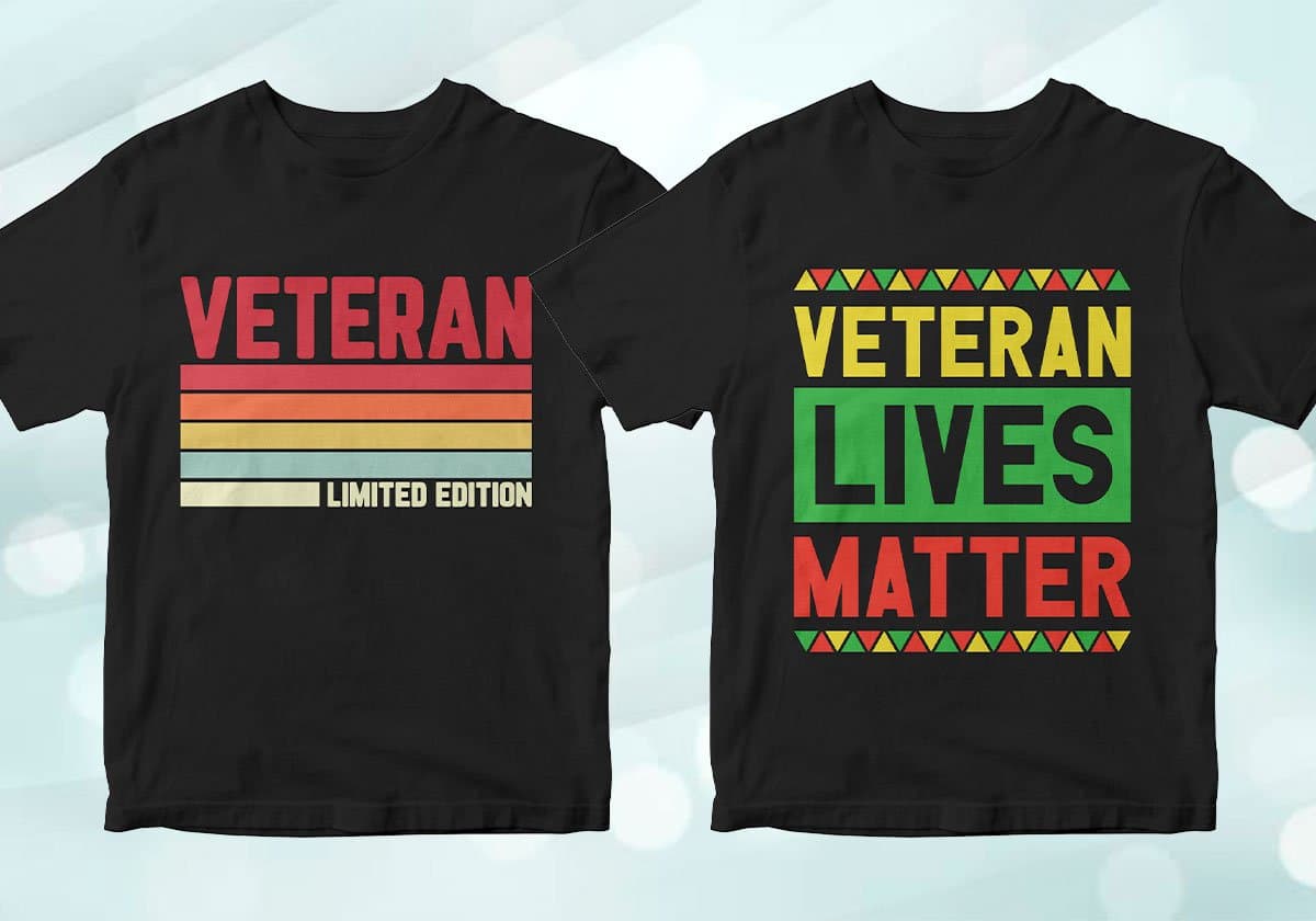 Veteran 25 Editable T-shirt Designs Bundle