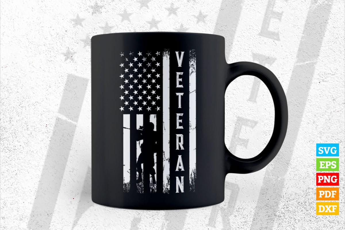Veteran American Flag T shirt Design Png Svg Printable Files