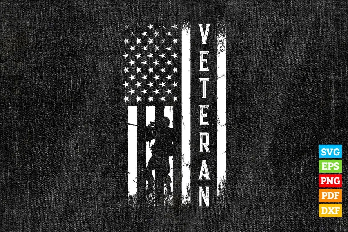 Veteran American Flag T shirt Design Png Svg Printable Files