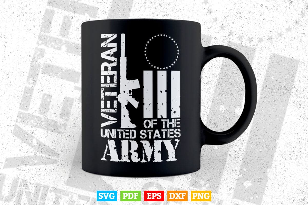 Veteran of United States US Army veteran Gold 4th of July In Svg Png Files.