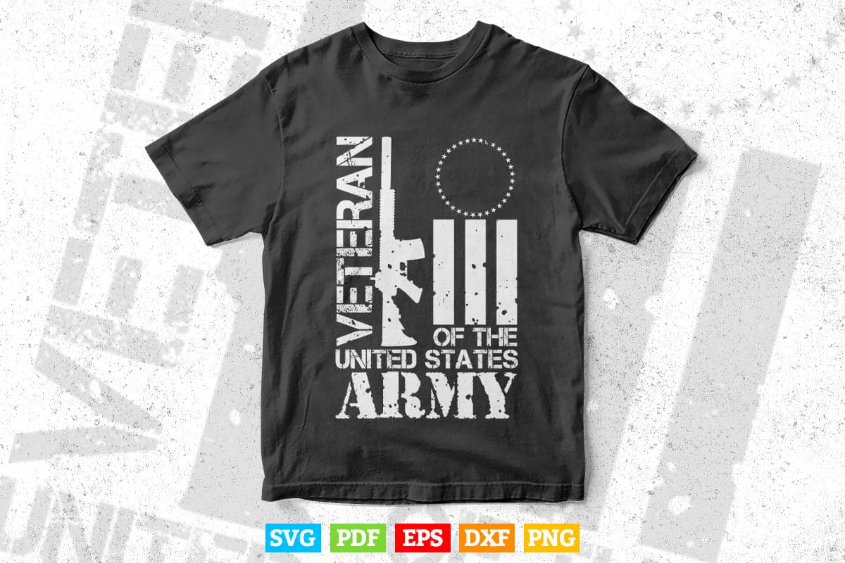 Veteran of United States US Army veteran Gold 4th of July In Svg Png Files.