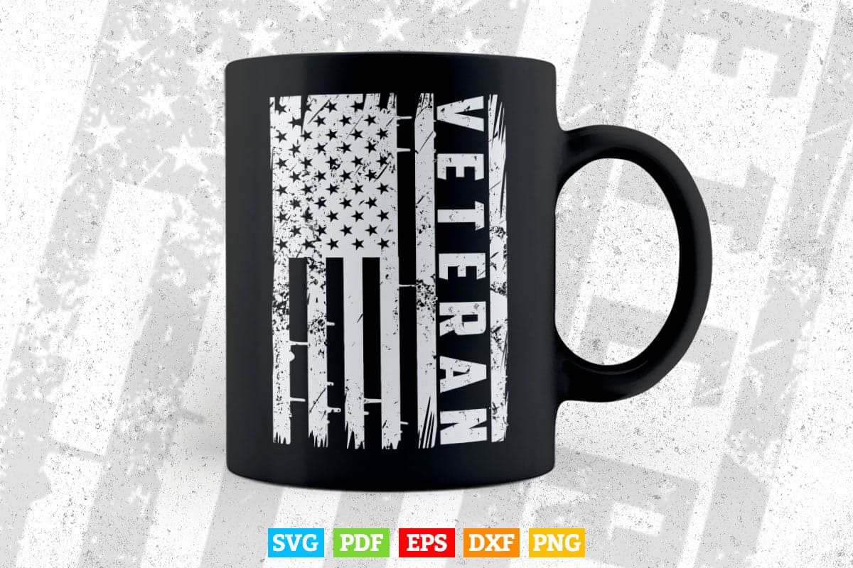 Veteran Patriotic U.S Army American Flag 4th of july In Svg Png Files.