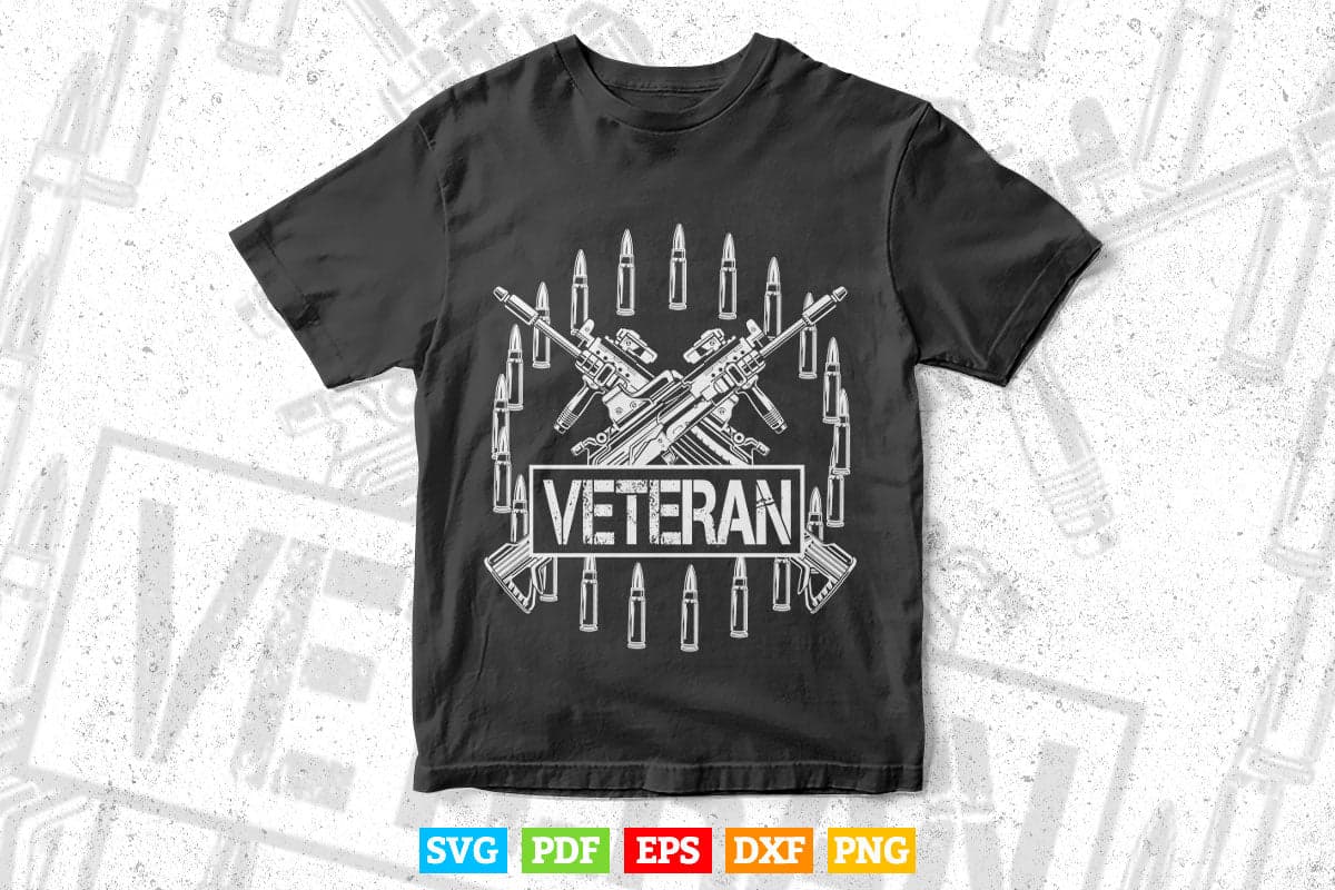 Veteran Soldier Rifle 4th of July Svg T shirt Design.