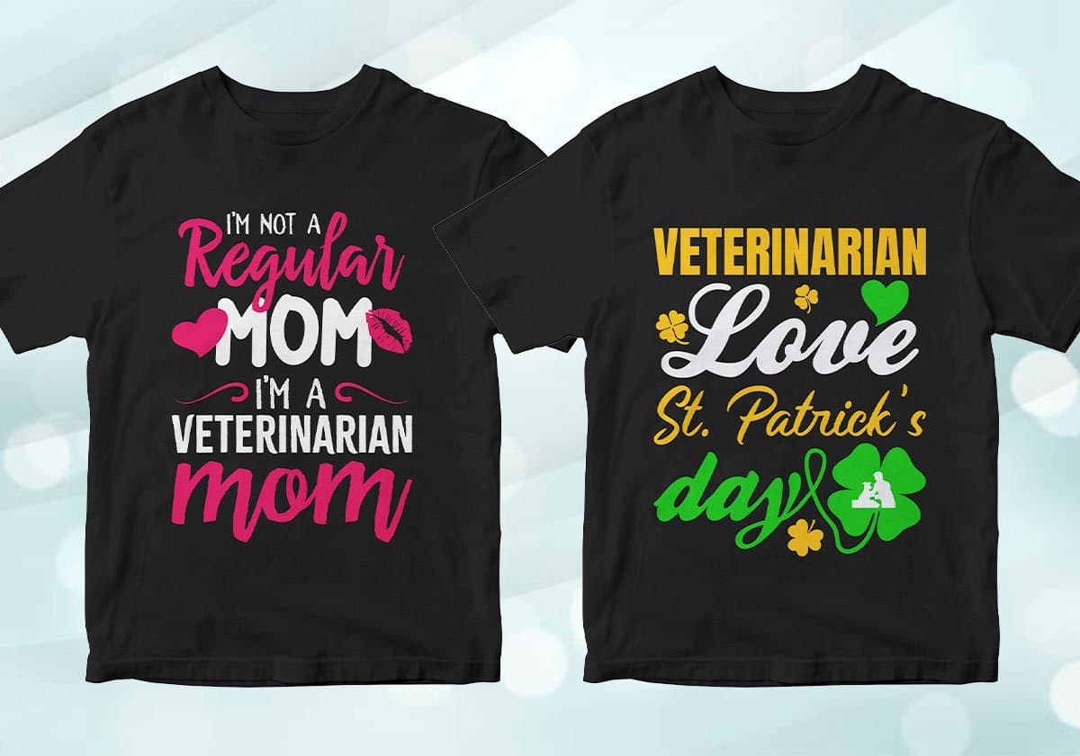 Veterinarian 25 Editable T-shirt Designs Bundle