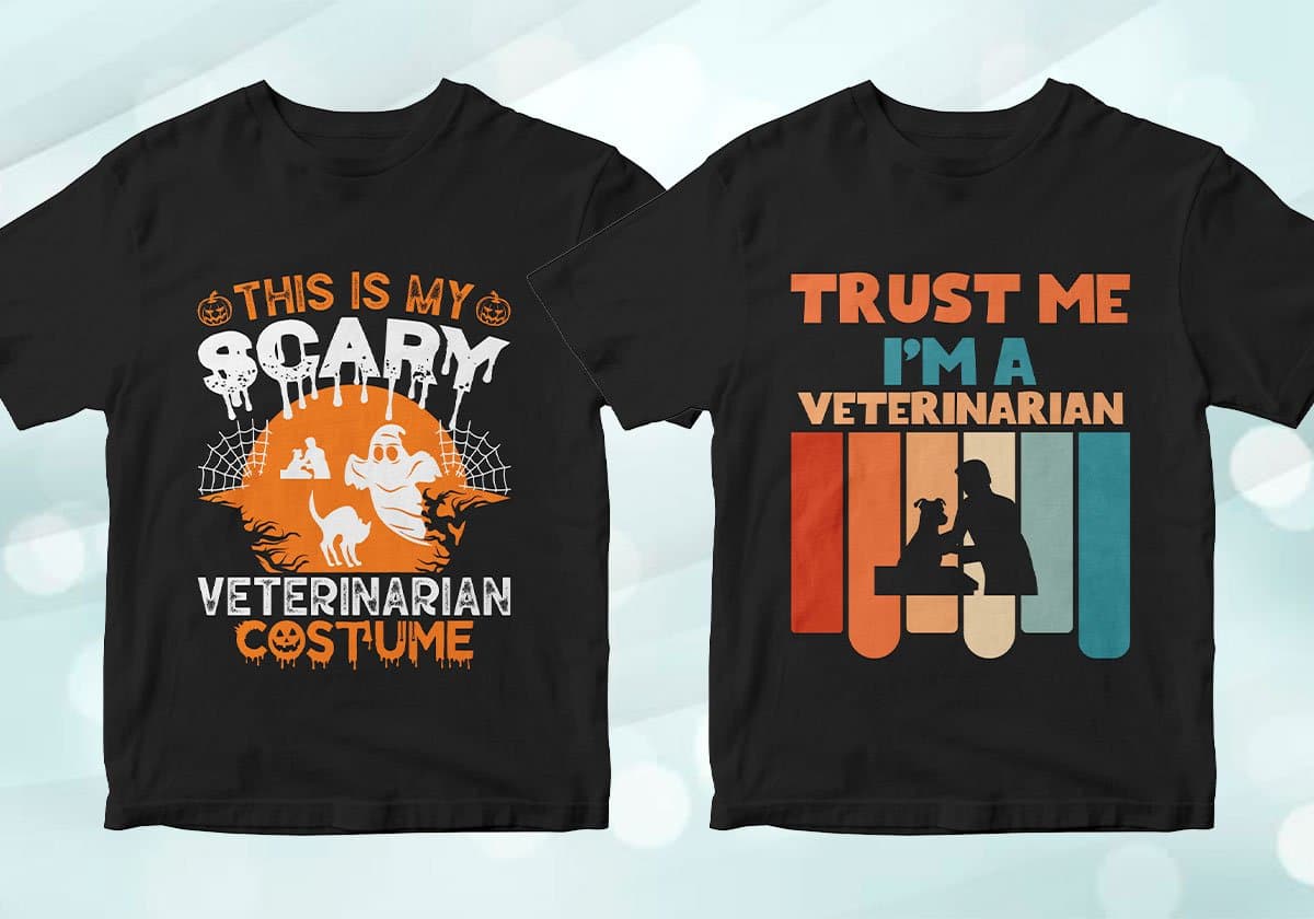 Veterinarian 25 Editable T-shirt Designs Bundle