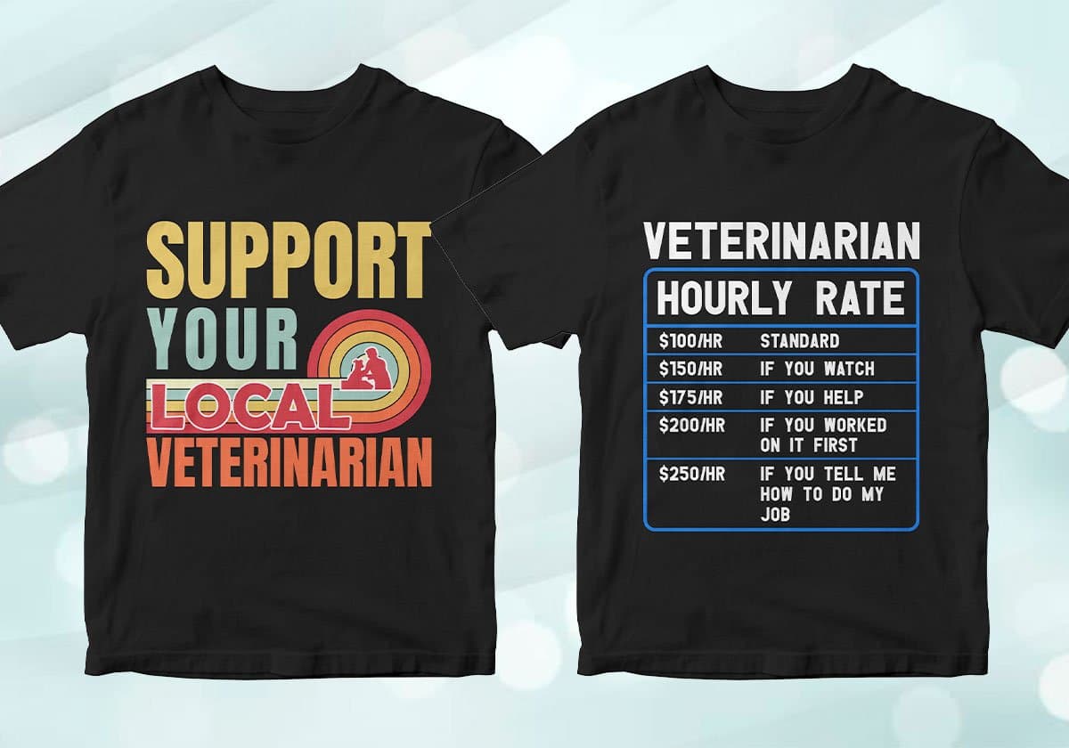 Veterinarian 25 Editable T-shirt Designs Bundle