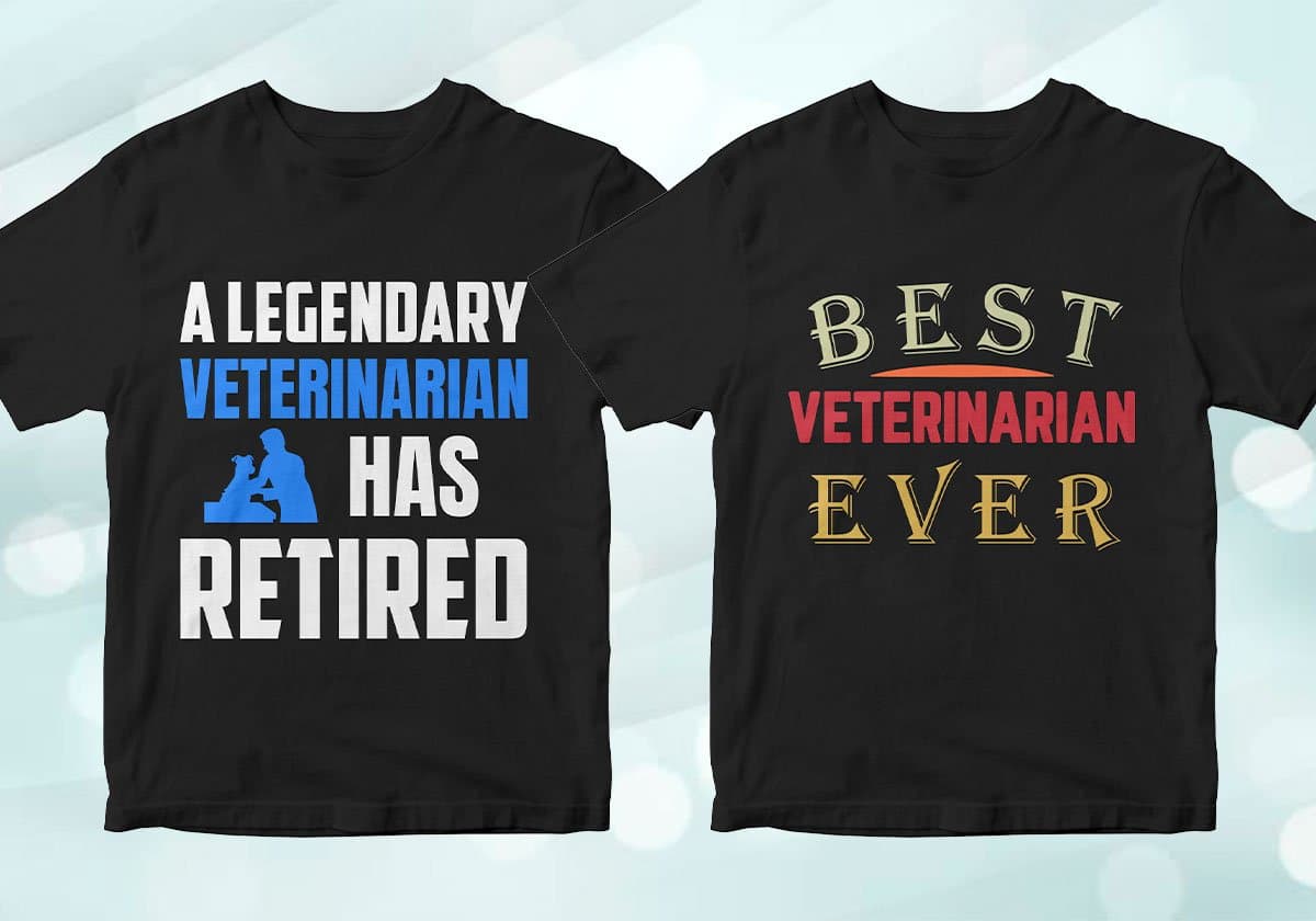 Veterinarian 25 Editable T-shirt Designs Bundle