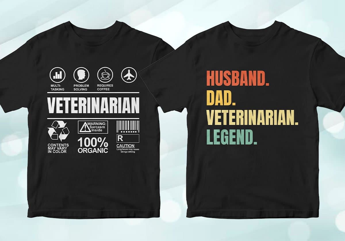 Veterinarian 25 Editable T-shirt Designs Bundle