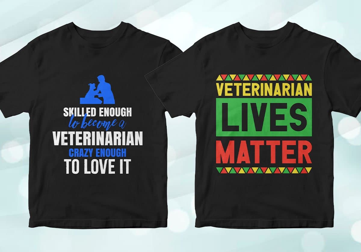 Veterinarian 25 Editable T-shirt Designs Bundle