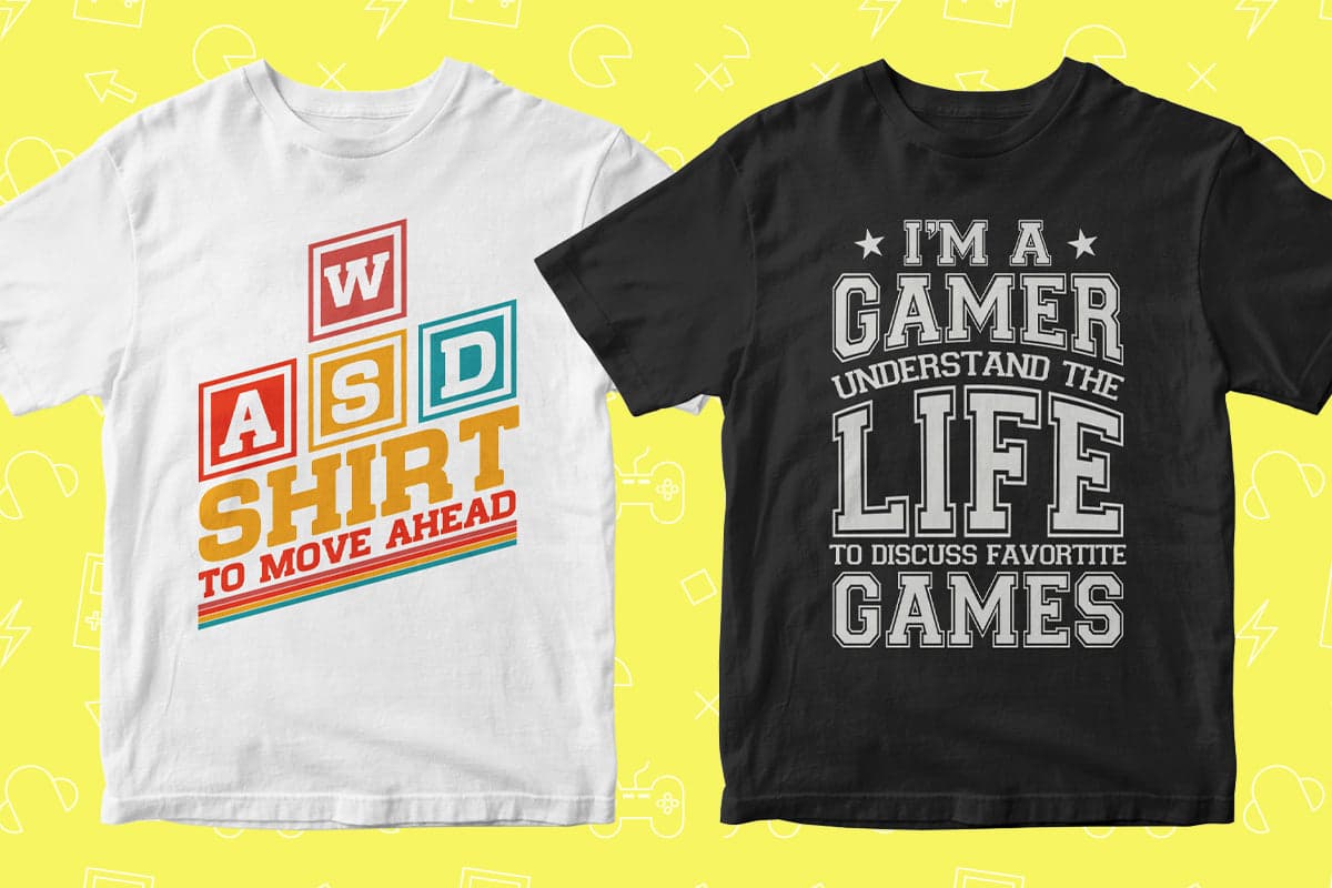 Video Games 50 Editable T-shirt Designs Bundle Part 2